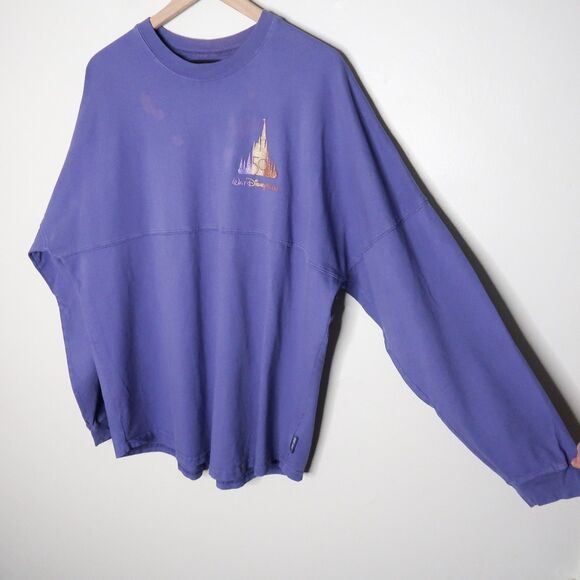 Disney World Womens Spirit Jersey Sweater Large Blue 50th Anniversary Glitter‎ - Picture 8 of 14